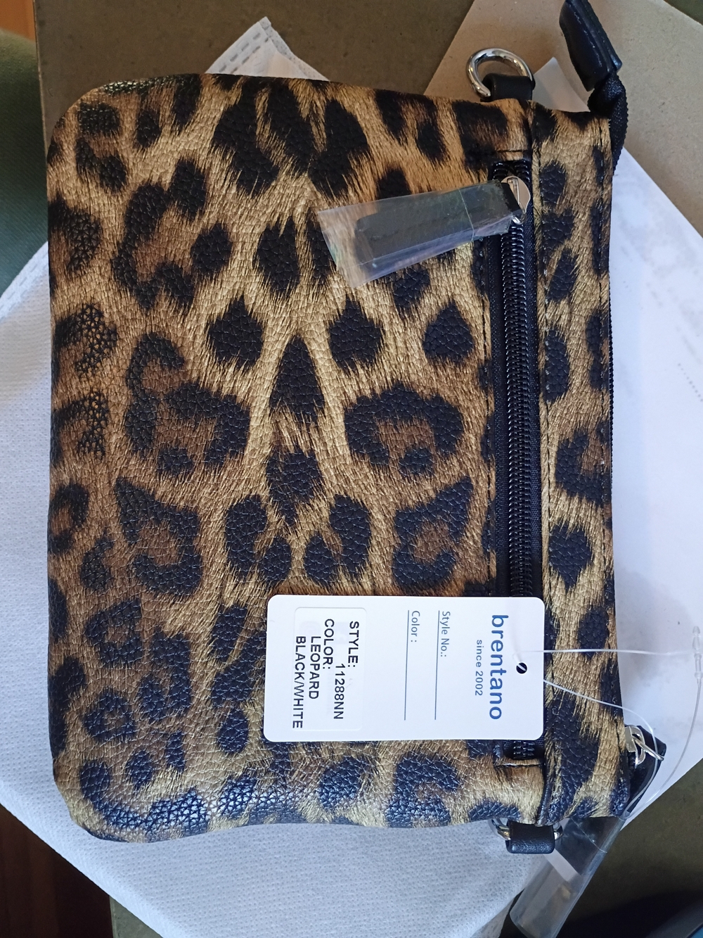 Brentano Leopard Print Wristlet Pouch - Brown & Black